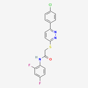 molecular formula C18H12ClF2N3OS B2704542 2-[6-(4-chlorophenyl)pyridazin-3-yl]sulfanyl-N-(2,4-difluorophenyl)acetamide CAS No. 872688-70-5