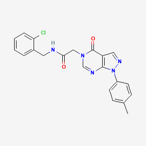 molecular formula C21H18ClN5O2 B2704555 N-[(2-chlorophenyl)methyl]-2-[1-(4-methylphenyl)-4-oxopyrazolo[3,4-d]pyrimidin-5-yl]acetamide CAS No. 863446-82-6