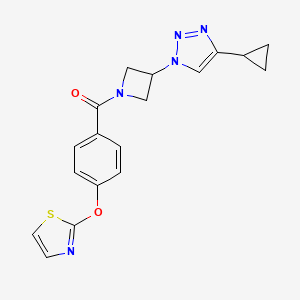 (3-(4-cyclopropyl-1H-1,2,3-triazol-1-yl)azetidin-1-yl)(4-(thiazol-2-yloxy)phenyl)methanone