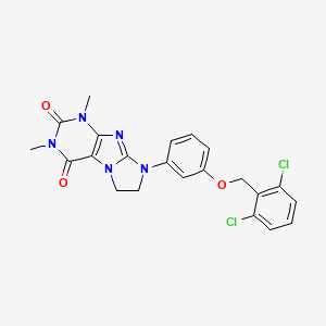 8-{3-[(2,6-Dichlorophenyl)methoxy]phenyl}-1,3-dimethyl-1,3,5-trihydroimidazoli dino[1,2-h]purine-2,4-dione