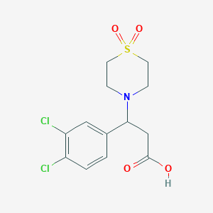 molecular formula C13H15Cl2NO4S B2704578 3-(3,4-二氯苯基)-3-(1,1-二氧-1lambda~6~,4-噻唑环丁烷-4-基)丙酸 CAS No. 861209-44-1