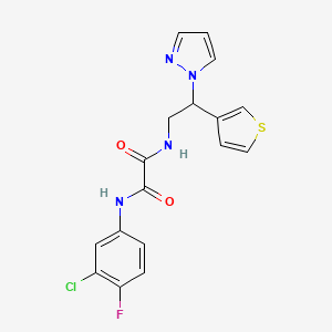 N1-(2-(1H-pyrazol-1-yl)-2-(thiophen-3-yl)ethyl)-N2-(3-chloro-4-fluorophenyl)oxalamide