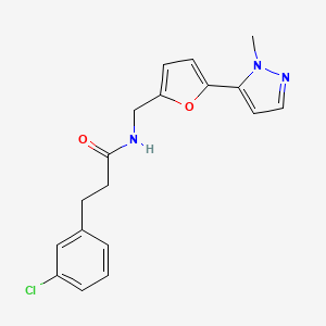 3-(3-Chlorophenyl)-N-[[5-(2-methylpyrazol-3-yl)furan-2-yl]methyl]propanamide