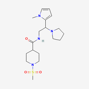 N-(2-(1-methyl-1H-pyrrol-2-yl)-2-(pyrrolidin-1-yl)ethyl)-1-(methylsulfonyl)piperidine-4-carboxamide