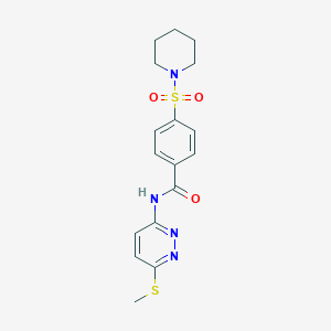 molecular formula C17H20N4O3S2 B2704583 N-(6-(methylthio)pyridazin-3-yl)-4-(piperidin-1-ylsulfonyl)benzamide CAS No. 1021225-56-8