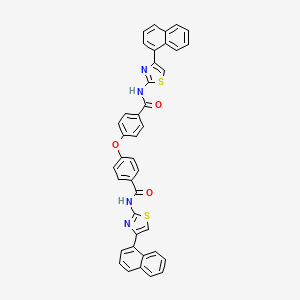 molecular formula C40H26N4O3S2 B2704588 N-(4-naphthalen-1-yl-1,3-thiazol-2-yl)-4-[4-[(4-naphthalen-1-yl-1,3-thiazol-2-yl)carbamoyl]phenoxy]benzamide CAS No. 476296-12-5