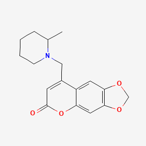 molecular formula C17H19NO4 B2704589 8-((2-甲基哌啶-1-基)甲基)-6H-[1,3]二氧杂环[4,5-g]香豆素-6-酮 CAS No. 859109-39-0