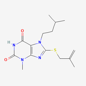 molecular formula C15H22N4O2S B2704607 7-isopentyl-3-methyl-8-((2-methylallyl)thio)-1H-purine-2,6(3H,7H)-dione CAS No. 378208-01-6