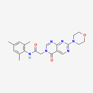 molecular formula C21H24N6O3 B2704608 N-mesityl-2-(7-morpholino-4-oxopyrimido[4,5-d]pyrimidin-3(4H)-yl)acetamide CAS No. 1286720-23-7