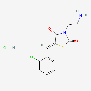 molecular formula C12H12Cl2N2O2S B2704611 (5Z)-3-(2-aminoethyl)-5-(2-chlorobenzylidene)-1,3-thiazolidine-2,4-dione hydrochloride CAS No. 1173527-50-8