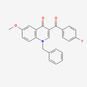 molecular formula C24H18FNO3 B2704627 1-Benzyl-3-(4-fluorobenzoyl)-6-methoxy-1,4-dihydroquinolin-4-one CAS No. 902507-10-2