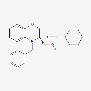 molecular formula C24H27NO2 B2704629 (4-benzyl-3-(cyclohexylethynyl)-3,4-dihydro-2H-benzo[b][1,4]oxazin-3-yl)methanol CAS No. 1799616-61-7