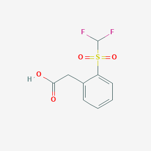 molecular formula C9H8F2O4S B2704630 2-(2-Difluoromethanesulfonylphenyl)acetic acid CAS No. 1564734-44-6