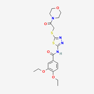 molecular formula C19H24N4O5S2 B2704642 3,4-二乙氧基-N-(5-{[2-(吗啉-4-基)-2-氧代乙基]硫代基}-1,3,4-噻二唑-2-基)苯甲酰胺 CAS No. 476466-19-0