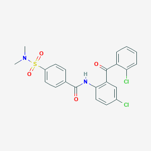 molecular formula C22H18Cl2N2O4S B2704646 N-{4-chloro-2-[(2-chlorophenyl)carbonyl]phenyl}-4-(dimethylsulfamoyl)benzamide CAS No. 313646-75-2