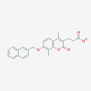 molecular formula C25H22O5 B2704647 3-[4,8-Dimethyl-7-(naphthalen-2-ylmethoxy)-2-oxochromen-3-yl]propanoic acid CAS No. 858752-32-6
