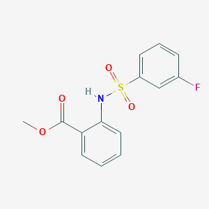 molecular formula C14H12FNO4S B270465 Methyl 2-(3-fluorobenzenesulfonamido)benzoate 