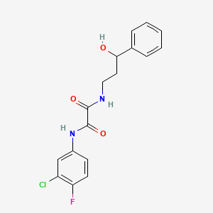 molecular formula C17H16ClFN2O3 B2704657 N1-(3-chloro-4-fluorophenyl)-N2-(3-hydroxy-3-phenylpropyl)oxalamide CAS No. 1396687-38-9