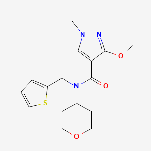 molecular formula C16H21N3O3S B2704678 3-methoxy-1-methyl-N-(tetrahydro-2H-pyran-4-yl)-N-(thiophen-2-ylmethyl)-1H-pyrazole-4-carboxamide CAS No. 1797268-50-8