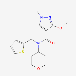 3-methoxy-1-methyl-N-(oxan-4-yl)-N-[(thiophen-2-yl)methyl]-1H-pyrazole-4-carboxamide