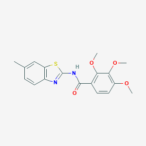 molecular formula C18H18N2O4S B270471 2,3,4-trimethoxy-N-(6-methyl-1,3-benzothiazol-2-yl)benzamide 