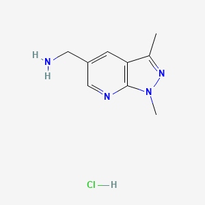 molecular formula C9H13ClN4 B2704715 (1,3-Dimethylpyrazolo[3,4-b]pyridin-5-yl)methanamine;hydrochloride CAS No. 2287300-21-2