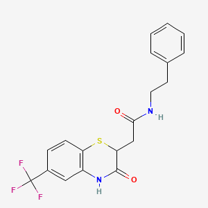 2-(3-oxo-6-(trifluoromethyl)-3,4-dihydro-2H-benzo[b][1,4]thiazin-2-yl)-N-phenethylacetamide