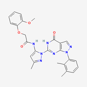 molecular formula C26H25N7O4 B2704726 N-(1-(1-(2,3-二甲基苯基)-4-氧代-4,5-二氢-1H-吡唑[3,4-d]嘧啶-6-基)-3-甲基-1H-吡唑-5-基)-2-(2-甲氧基苯氧基)乙酰胺 CAS No. 1173247-81-8