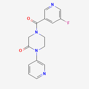 molecular formula C15H13FN4O2 B2704733 4-(5-氟吡啶-3-甲酰)-1-(吡啶-3-基)哌嗪-2-酮 CAS No. 2097896-93-8