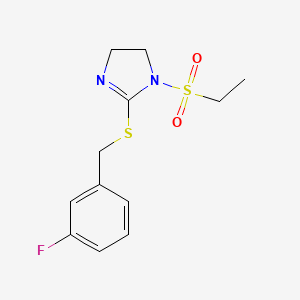 1-(ethylsulfonyl)-2-((3-fluorobenzyl)thio)-4,5-dihydro-1H-imidazole