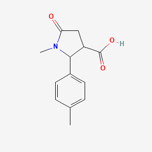 molecular formula C13H15NO3 B2704745 1-Methyl-5-oxo-2-(p-tolyl)pyrrolidine-3-carboxylic acid CAS No. 1255780-94-9