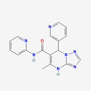 molecular formula C17H15N7O B2704752 5-methyl-N-(pyridin-2-yl)-7-(pyridin-3-yl)-4,7-dihydro-[1,2,4]triazolo[1,5-a]pyrimidine-6-carboxamide CAS No. 361481-22-3