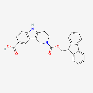 molecular formula C27H22N2O4 B2704754 2-(9H-Fluoren-9-ylmethoxycarbonyl)-1,3,4,5-tetrahydropyrido[4,3-b]indole-8-carboxylic acid CAS No. 2127242-10-6