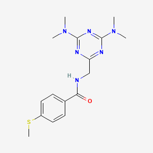 N-((4,6-bis(dimethylamino)-1,3,5-triazin-2-yl)methyl)-4-(methylthio)benzamide