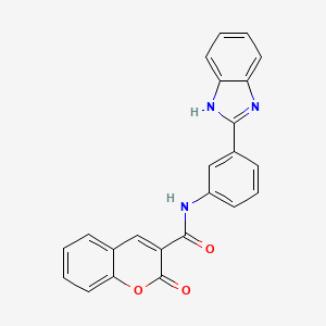 molecular formula C23H15N3O3 B2704762 N-[3-(1H-benzimidazol-2-yl)phenyl]-2-oxochromene-3-carboxamide CAS No. 313701-06-3