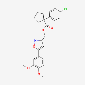 (5-(3,4-Dimethoxyphenyl)isoxazol-3-yl)methyl 1-(4-chlorophenyl)cyclopentanecarboxylate