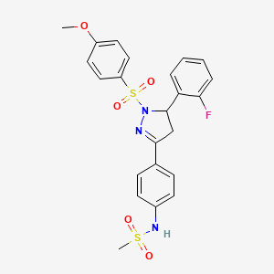 N-{4-[5-(2-fluorophenyl)-1-(4-methoxybenzenesulfonyl)-4,5-dihydro-1H-pyrazol-3-yl]phenyl}methanesulfonamide