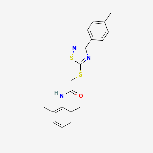 molecular formula C20H21N3OS2 B2704772 N-mesityl-2-((3-(p-tolyl)-1,2,4-thiadiazol-5-yl)thio)acetamide CAS No. 864917-11-3