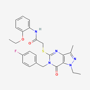 N-(2-ethoxyphenyl)-2-((1-ethyl-6-(4-fluorobenzyl)-3-methyl-7-oxo-6,7-dihydro-1H-pyrazolo[4,3-d]pyrimidin-5-yl)thio)acetamide