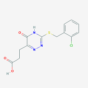 3-(3-((2-Chlorobenzyl)thio)-5-oxo-4,5-dihydro-1,2,4-triazin-6-yl)propanoic acid