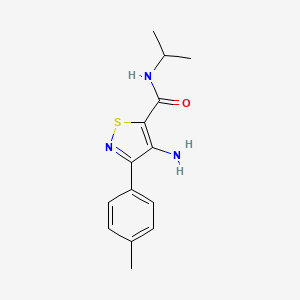 molecular formula C14H17N3OS B2704788 4-amino-N-isopropyl-3-(p-tolyl)isothiazole-5-carboxamide CAS No. 1286704-62-8