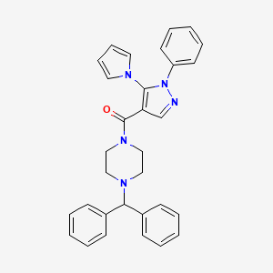 (4-benzhydrylpiperazin-1-yl)(1-phenyl-5-(1H-pyrrol-1-yl)-1H-pyrazol-4-yl)methanone