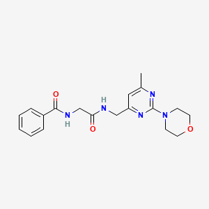 N-(2-(((6-methyl-2-morpholinopyrimidin-4-yl)methyl)amino)-2-oxoethyl)benzamide