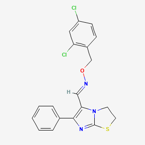 molecular formula C19H15Cl2N3OS B2704818 6-phenyl-2,3-dihydroimidazo[2,1-b][1,3]thiazole-5-carbaldehyde O-(2,4-dichlorobenzyl)oxime CAS No. 400080-08-2