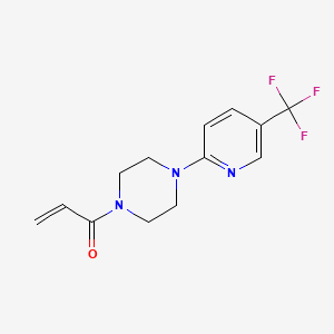 molecular formula C13H14F3N3O B2704822 1-[4-[5-(Trifluoromethyl)pyridin-2-yl]piperazin-1-yl]prop-2-en-1-one CAS No. 2381059-58-9