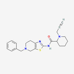 N-{5-benzyl-4H,5H,6H,7H-[1,3]thiazolo[5,4-c]pyridin-2-yl}-1-(prop-2-yn-1-yl)piperidine-2-carboxamide