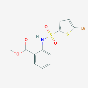 molecular formula C12H10BrNO4S2 B270483 Methyl 2-{[(5-bromo-2-thienyl)sulfonyl]amino}benzoate 