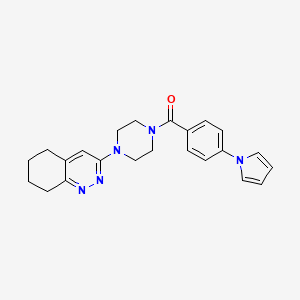 molecular formula C23H25N5O B2704837 (4-(1H-pyrrol-1-yl)phenyl)(4-(5,6,7,8-tetrahydrocinnolin-3-yl)piperazin-1-yl)methanone CAS No. 2034510-35-3