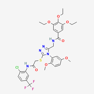 N-((5-((2-((2-chloro-5-(trifluoromethyl)phenyl)amino)-2-oxoethyl)thio)-4-(2,5-dimethoxyphenyl)-4H-1,2,4-triazol-3-yl)methyl)-3,4,5-triethoxybenzamide