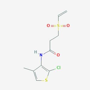 molecular formula C10H12ClNO3S2 B2704842 N-(2-Chloro-4-methylthiophen-3-yl)-3-ethenylsulfonylpropanamide CAS No. 2224539-84-6